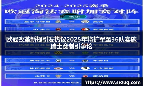 欧冠改革新规引发热议2025年将扩军至36队实施瑞士赛制引争论